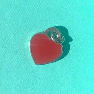 Tiffany & Co. red heart sterling silver pendant